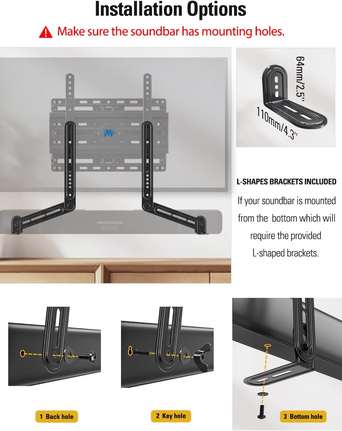 Thumbnail 4 de Mounting Dream Soundbar Mount, Universal Fit