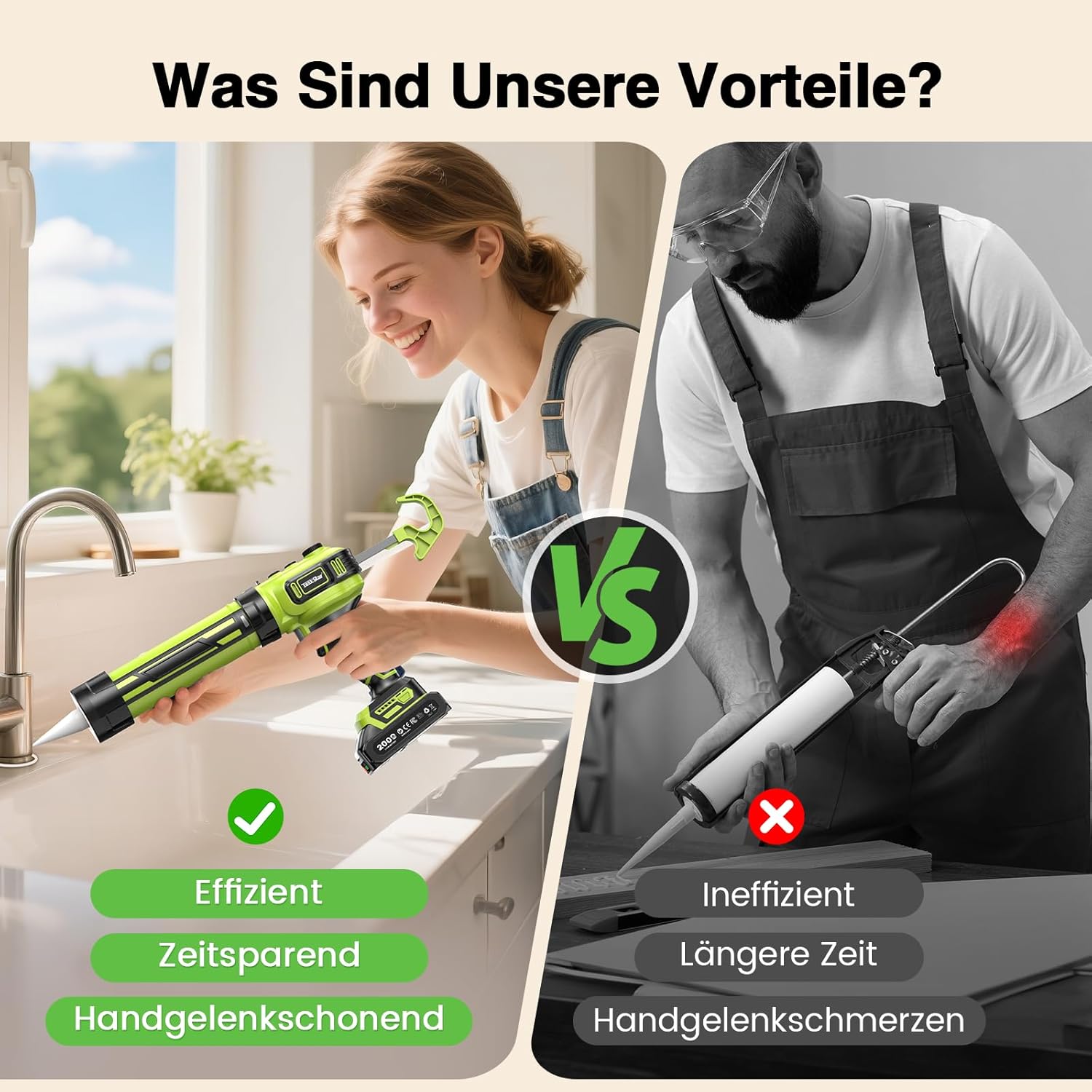 Thumbnail 2 de Taskstar Kartuschenpresse Akku 2 Akkus LED