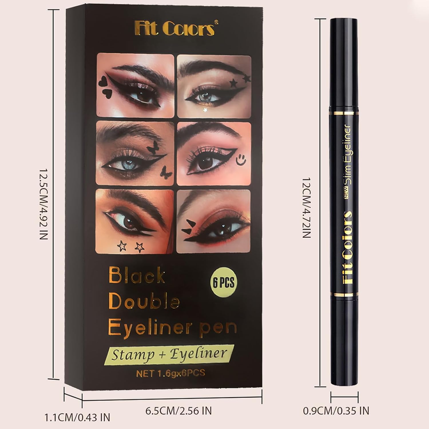 Thumbnail 6 de Sitovely Set da 6 matite per eyeliner liquido a doppia punta con stencil a forma di ali
