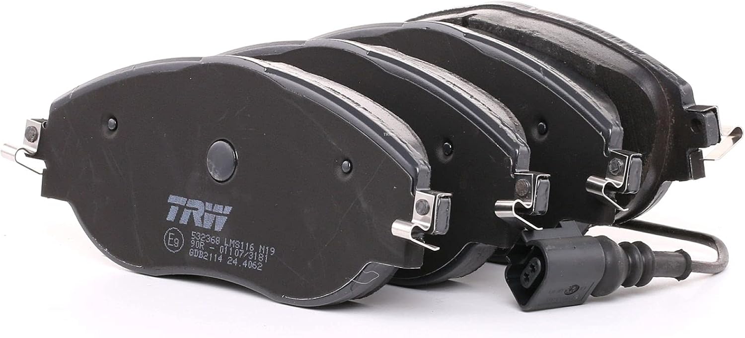 Detalle de TRW GDB2114 – Kit de 4 plaquettes de frein avec contact d’usure pour essieu avant (Golf VII)