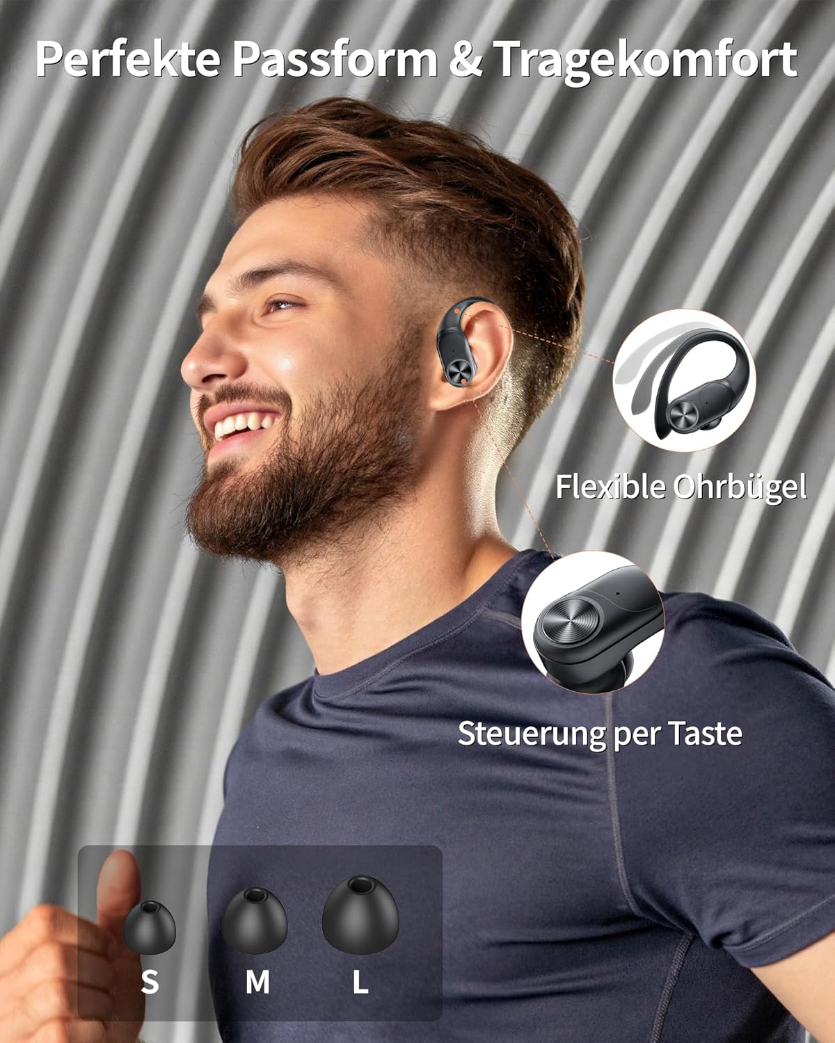 Thumbnail 1 de ECLVOX Sport 5.3 Kabellose Bluetooth Kopfhörer 80h