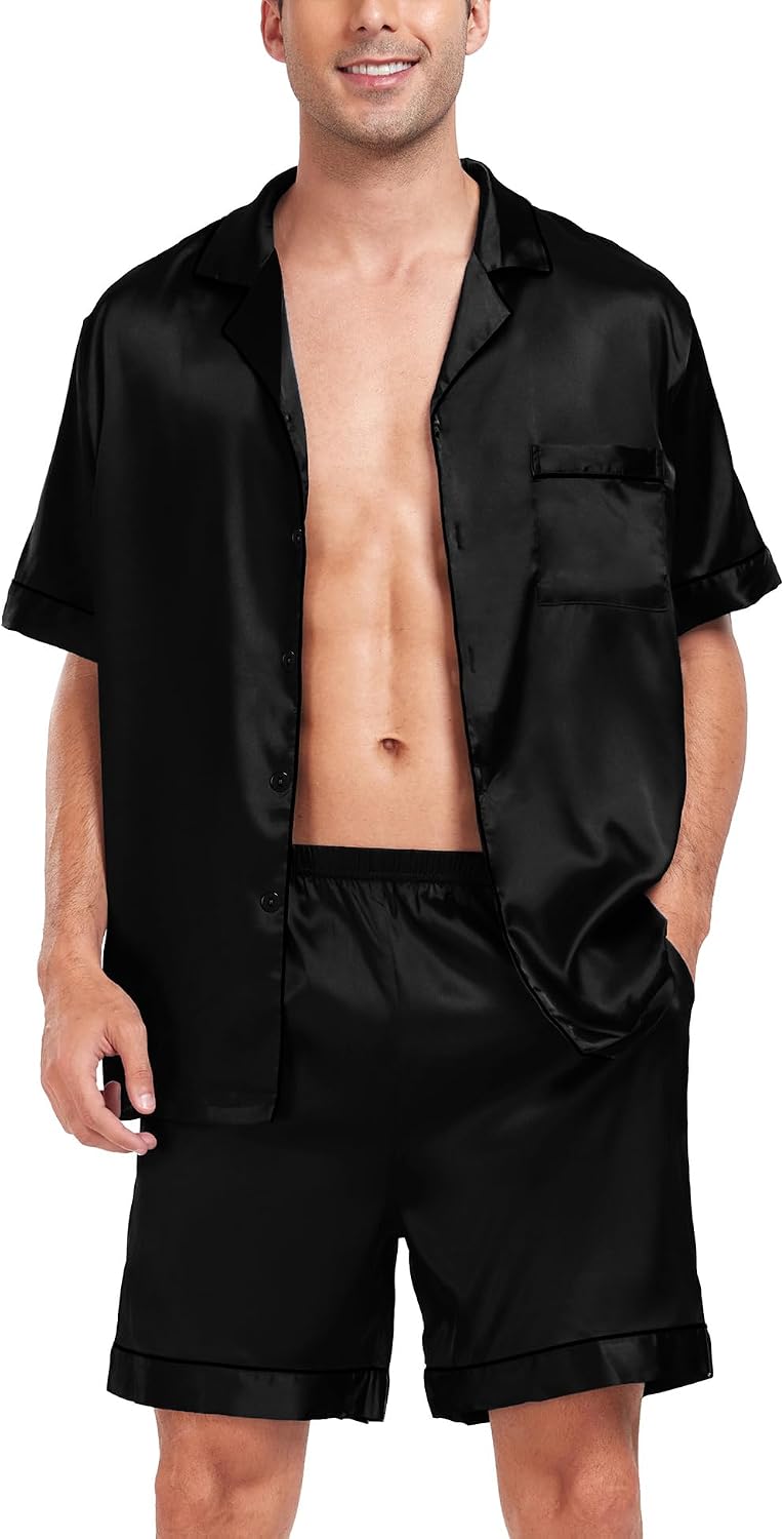 Thumbnail 6 de SWOMOG Satin Silk Pajama Set 2-Piece Short Sleeve
