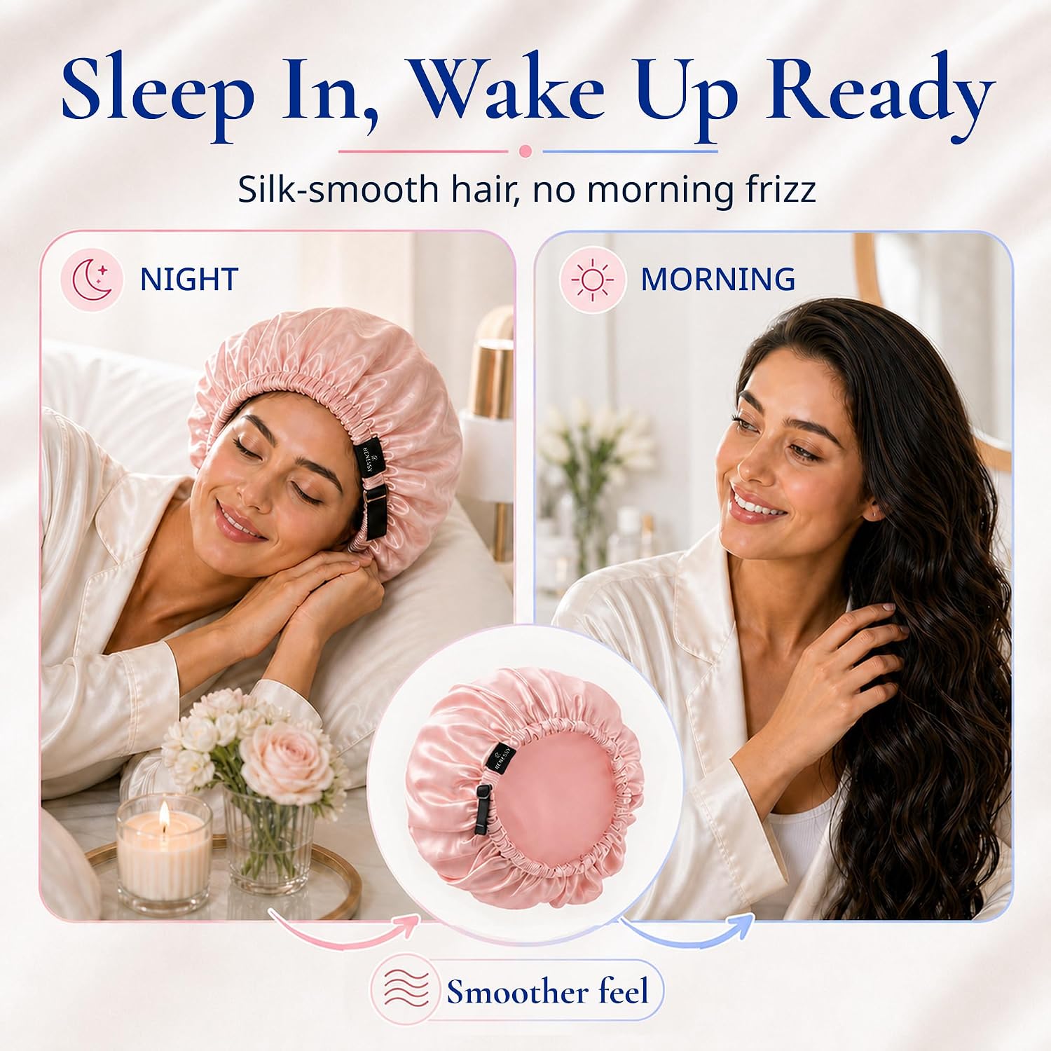 Thumbnail 3 de RENESSY Silk Bonnet, 22 Momme Organic Mulberry Silk Sleep Cap