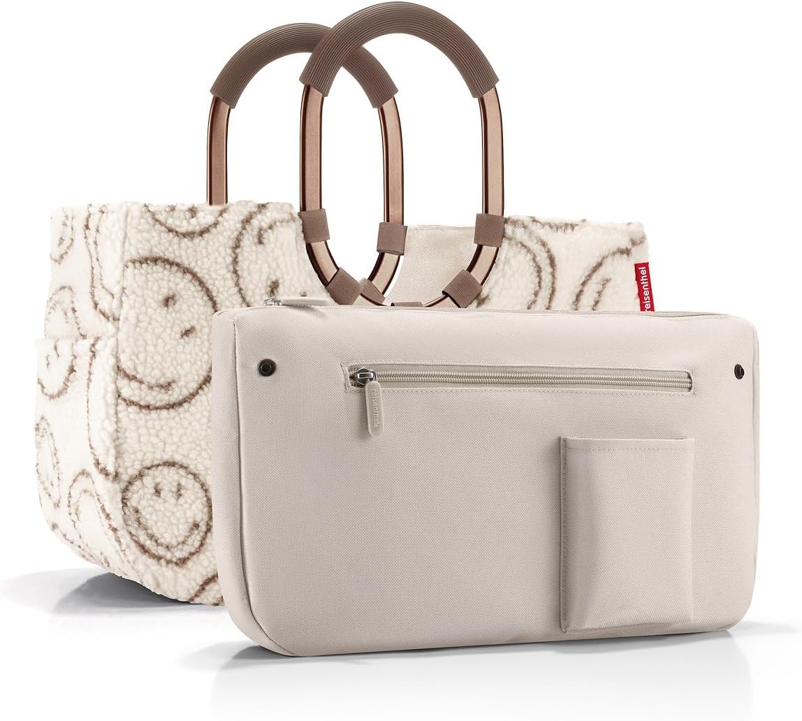 Detalle 2 de reisenthel loopshopper M smiley® teddy chocolate – Stabile Einkaufstasche mit viel Funktion