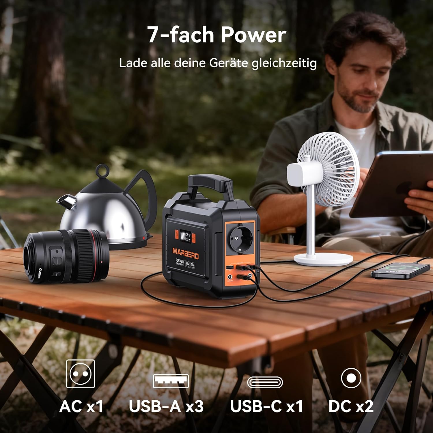 Detalle 2 de MARBERO Portable Power Station 98Wh mit Solar