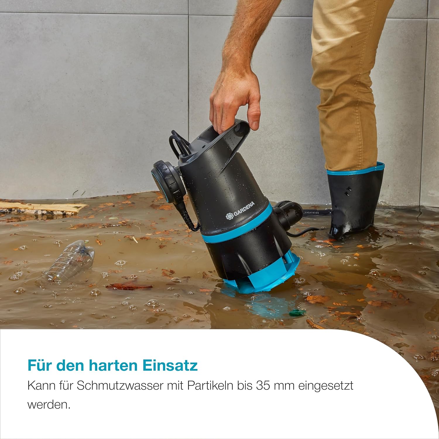 Thumbnail 2 de GARDENA 2-in-1 Klar-/Schmutzwasser-Tauchpumpe 20000 BASIC (09018-47) – 20.000 l/h mit Schwimmschalter