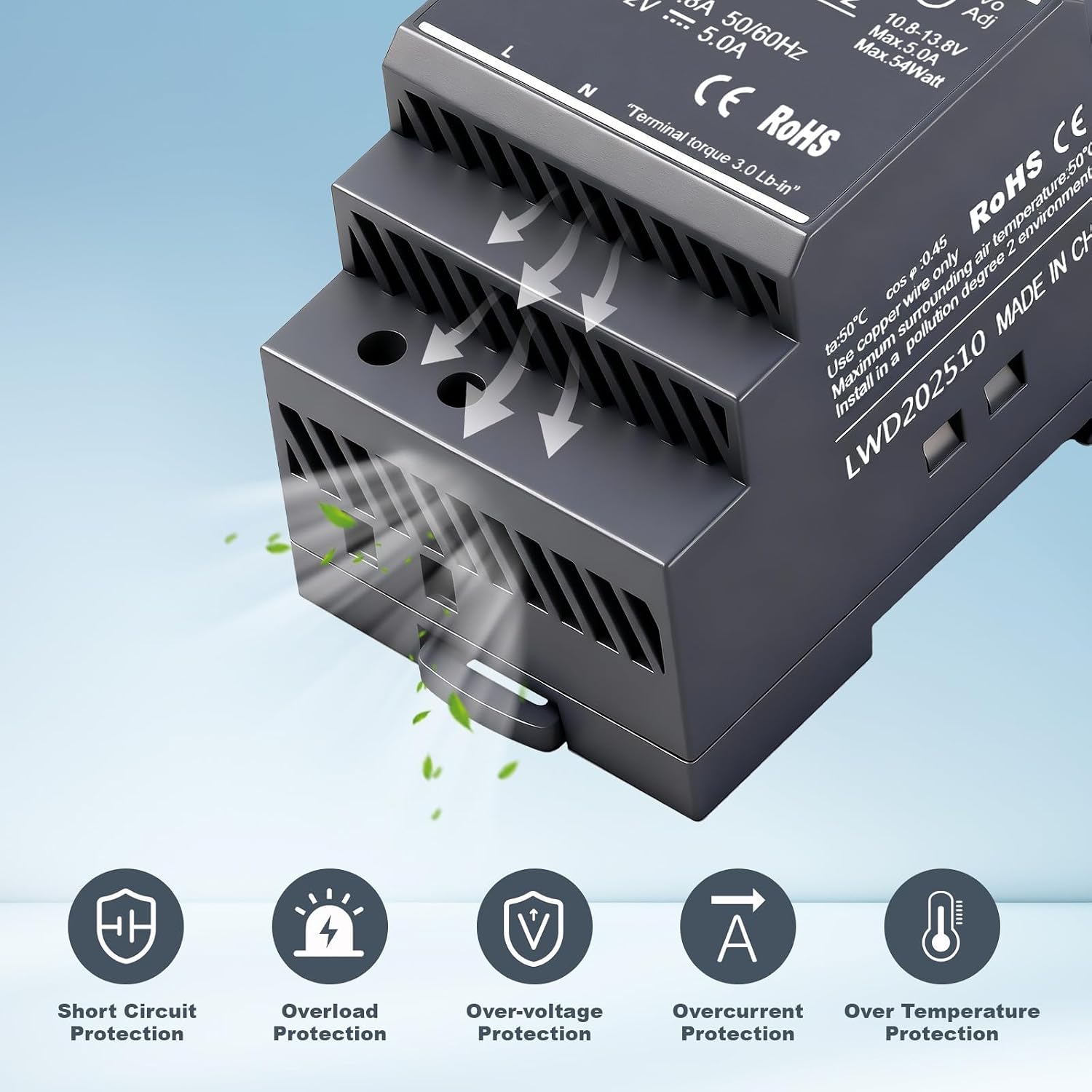 Detalle de Kssvzz HK181-12V60W DIN-railvoeding 12 V DC, 5 A en 60 W