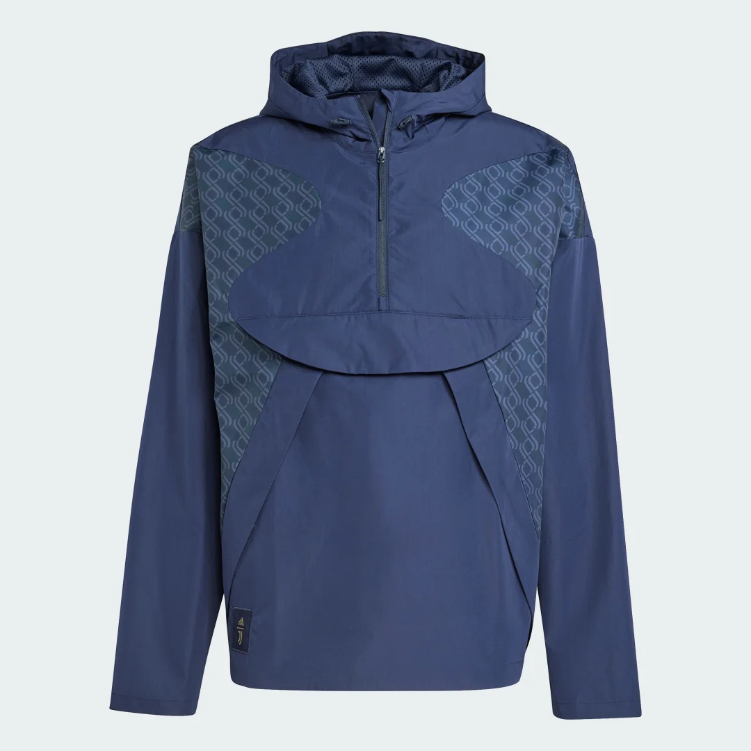 Detalle 2 de Adidas Juventus Seasonal Half-Zip, cortavientos azul con media cremallera