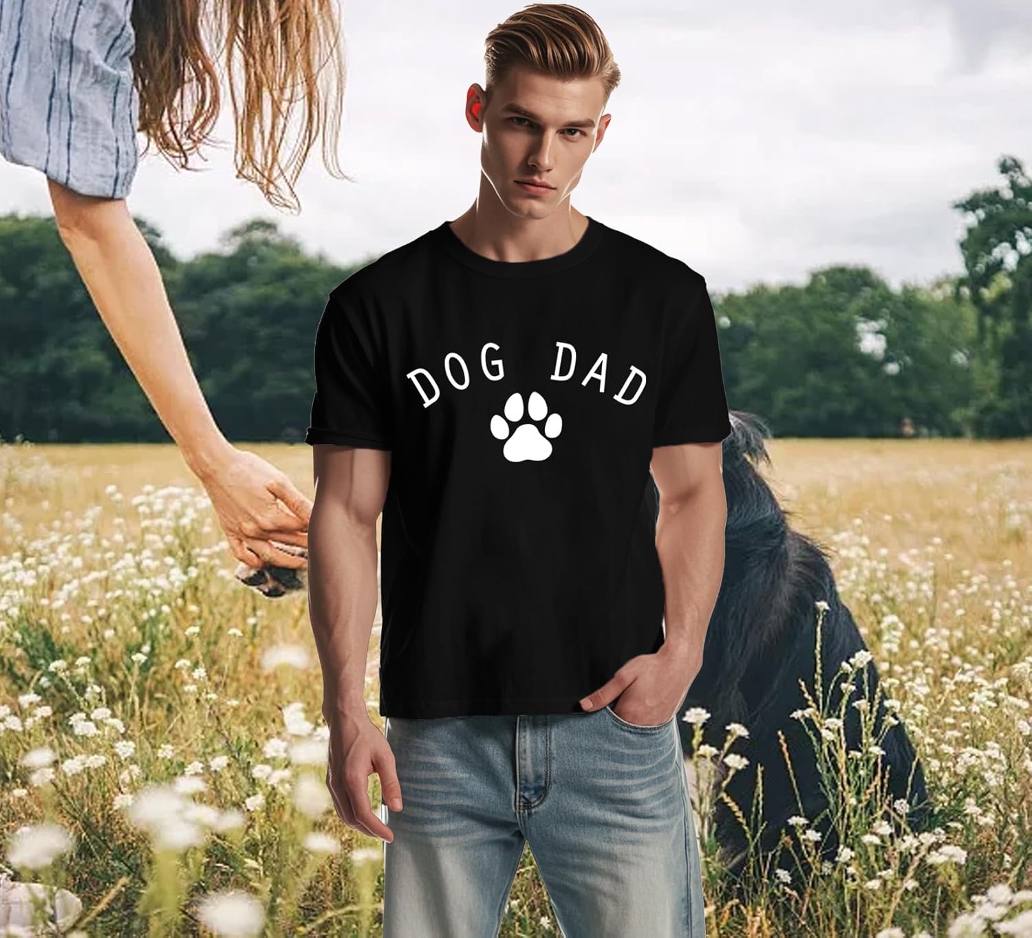 Thumbnail 2 de Qskall Dog Dad T Shirt Tee