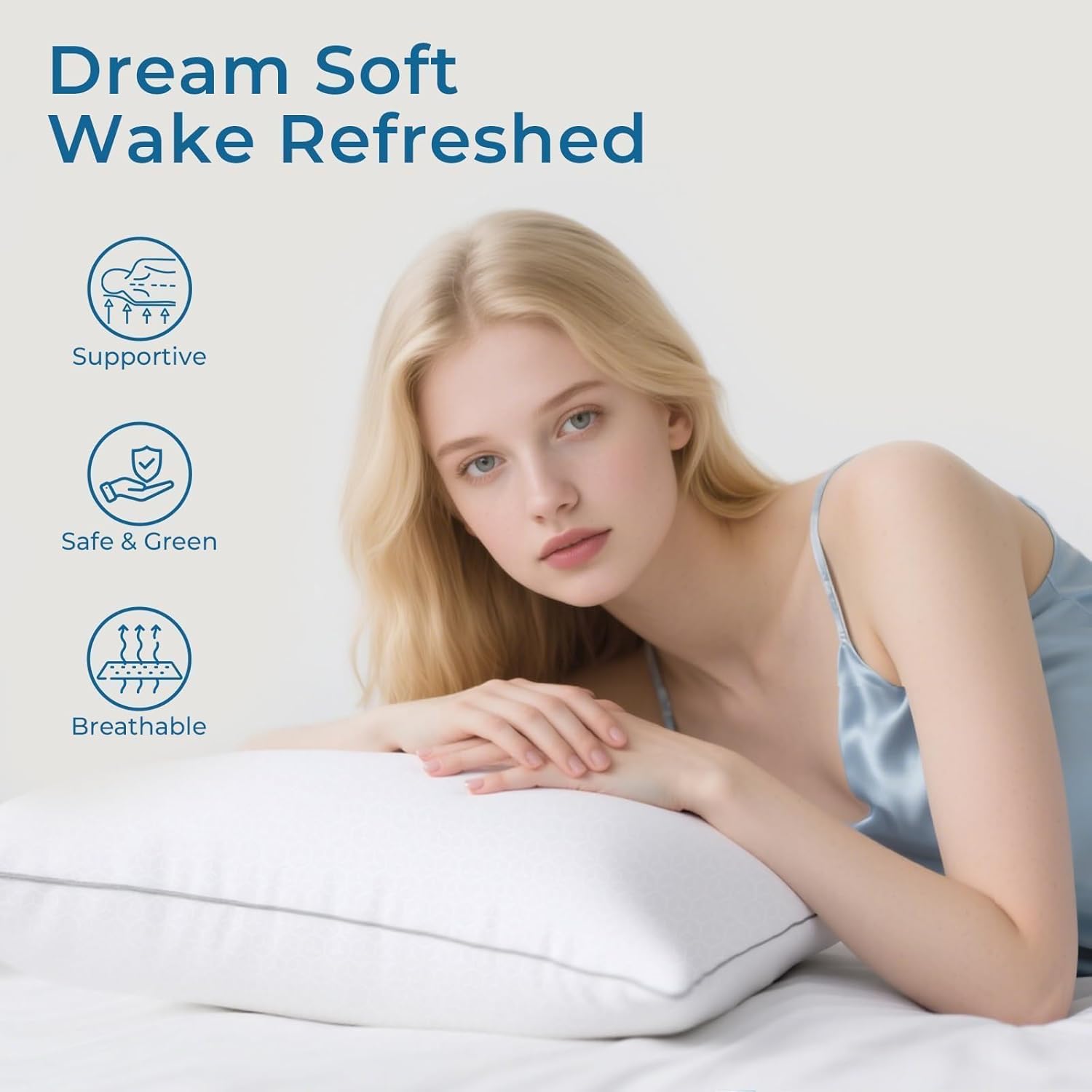 Thumbnail 4 de Sasttie Firm King Size Pillows Set of 4: Hotel-Quality, Down Alternative Support for Side, Back & Stomach Sleepers
