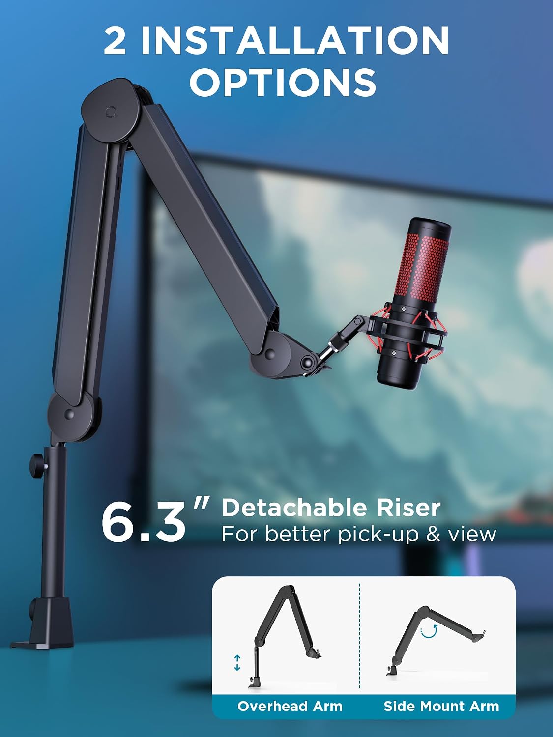 Detalle de InnoGear PSA68 Microphone Boom Arm with Cable Channel and 5/8-Inch Mount