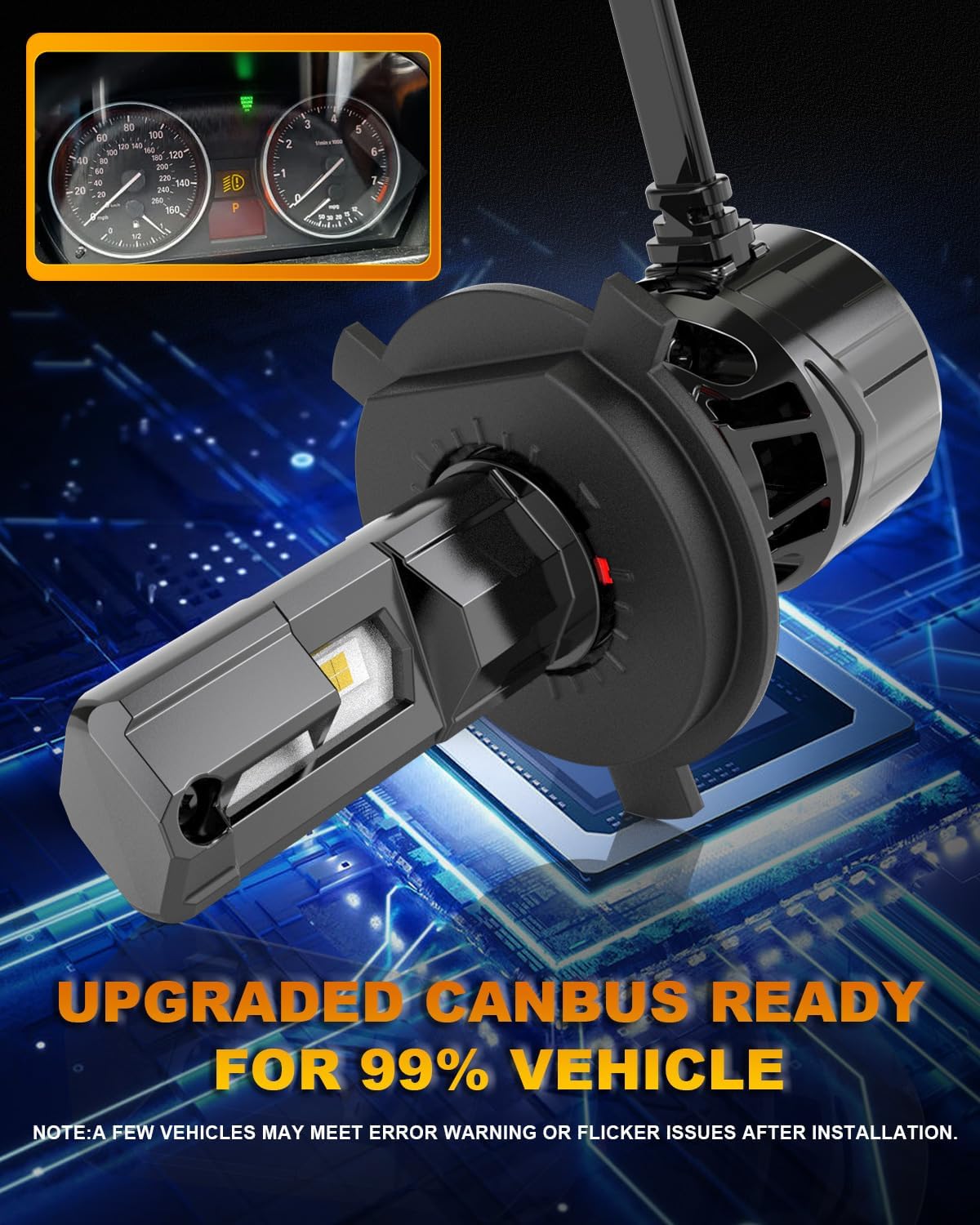 Thumbnail 6 de KATUR H4 LED Headlight Bulbs (9003 HB2 Hi/Lo) – 30000LM, 6000K Xenon White, Mini Cooling System (Pack of 2)