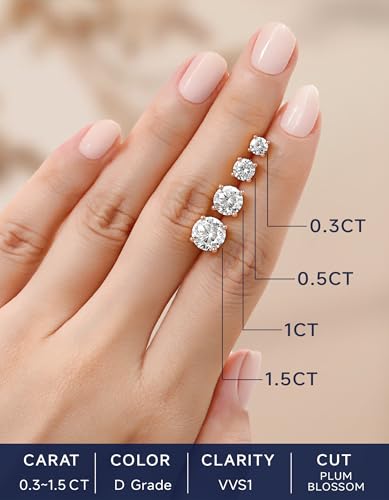 Thumbnail 8 de MomentWish Moissanita Pendientes Oro Rosa Mujer 3 Quilates – Plata de Ley 925, Hipoalergénicos
