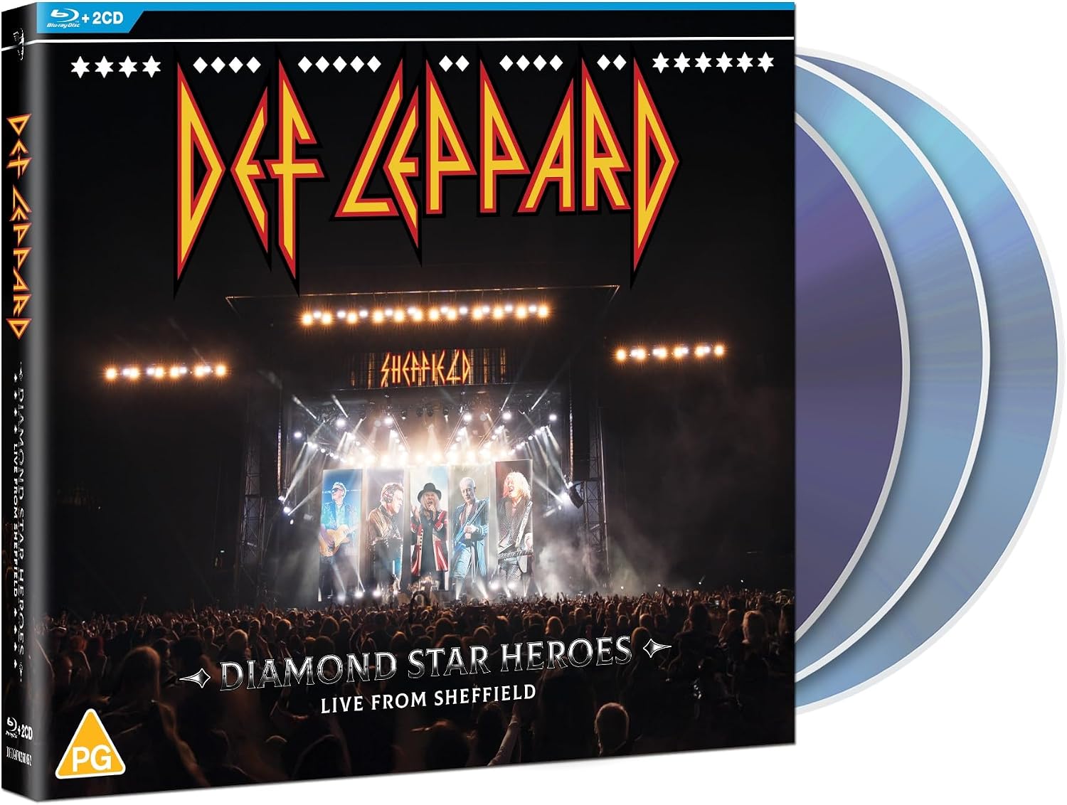 Detalle de Def Leppard Diamond Star Heroes: Live From Sheffield Blu-ray + 2 CDs