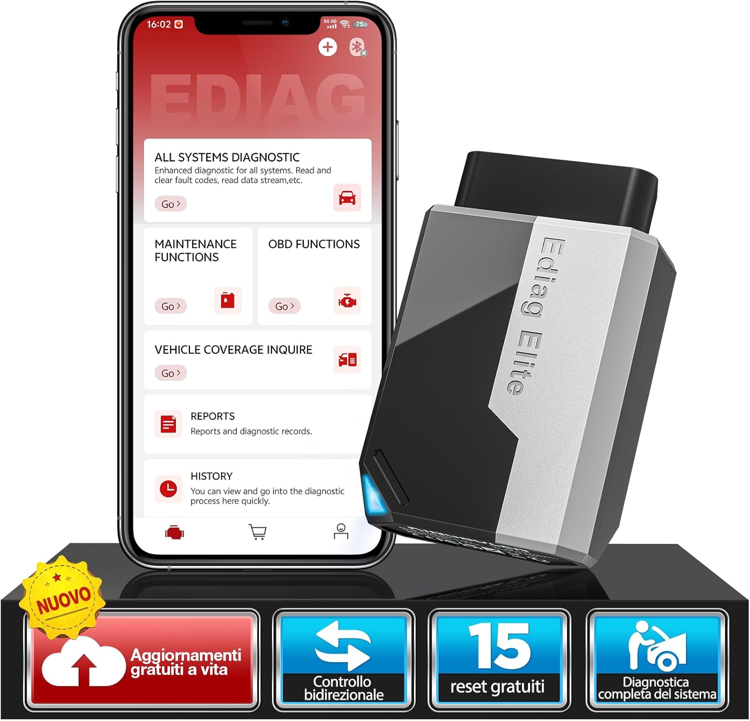 Detalle de KINGBOLEN EDIAG Elite OBD2 Diagnosi Bluetooth