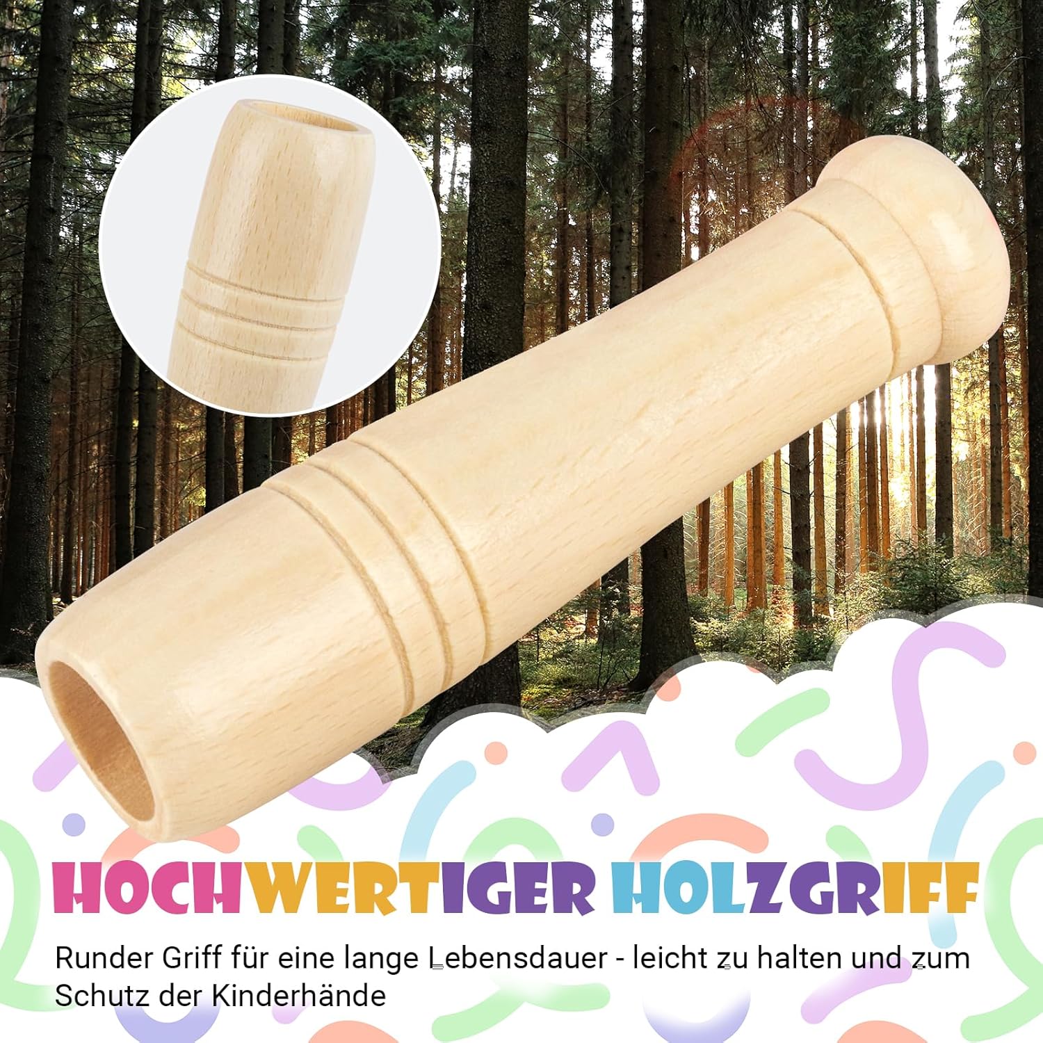 Thumbnail 1 de Springseil Kinder mit verstellbarer Länge – 250 cm, Holzgriffe, Regenbogen-Optik