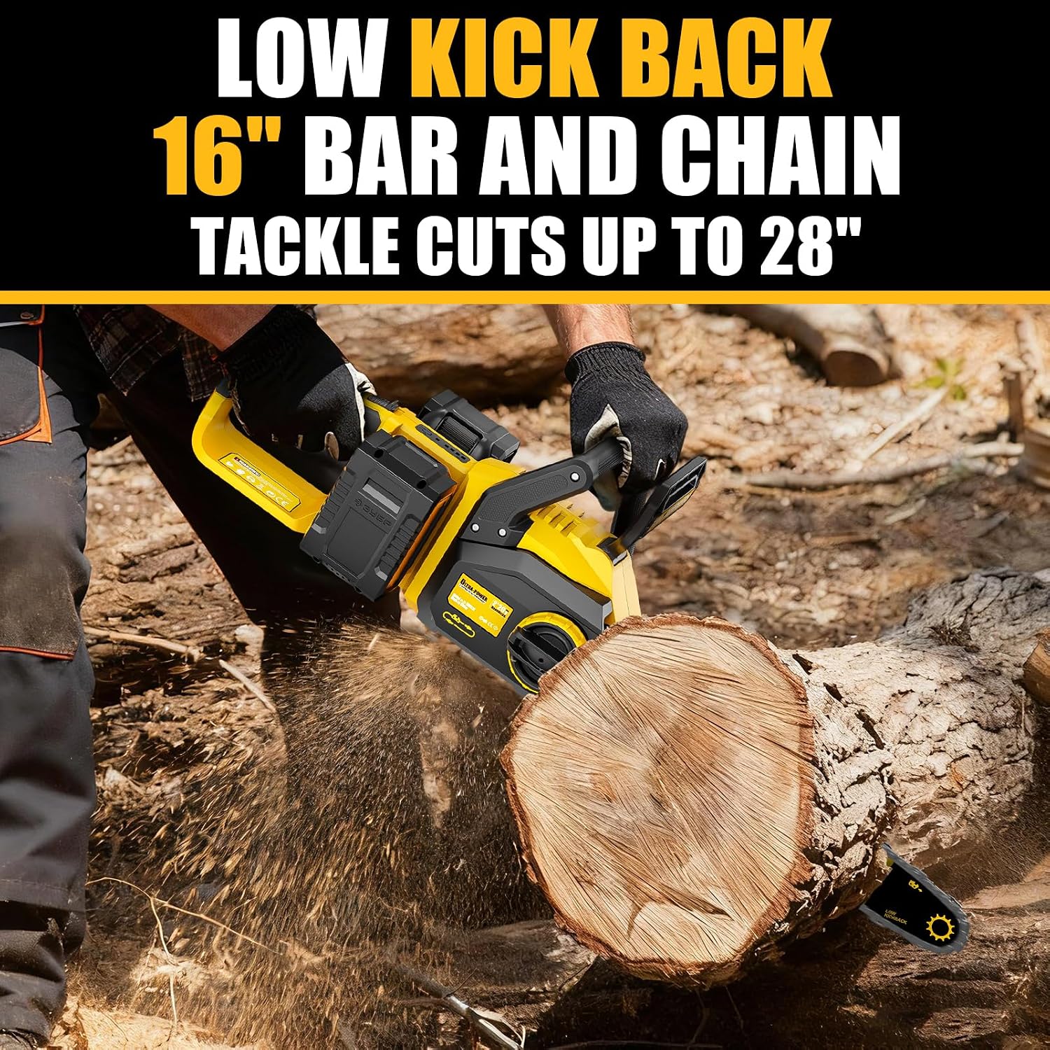 Thumbnail 4 de pyrcruax EF-20CS16 40V Brushless Chainsaw, 16-Inch Bar, Tool-Free Tensioning