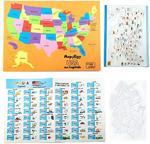 Detalle 2 de Imagimake Mapology USA & World Map Puzzle
