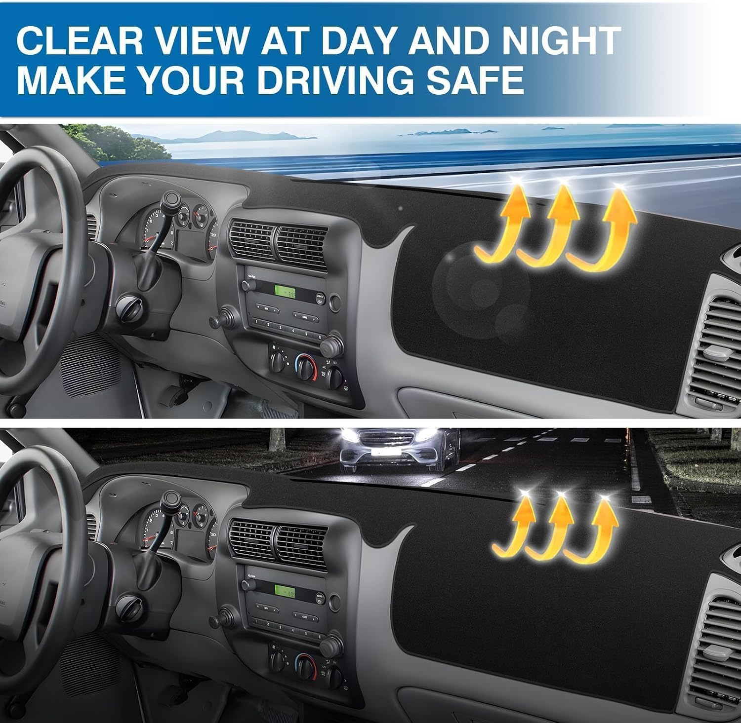 Thumbnail 5 de KUST Black Dash Cover for Ford Ranger 1995-2011 / Explorer 1995-2001 / Mazda B-Series 1995-2008 / Mercury Mountaineer 1997-2001