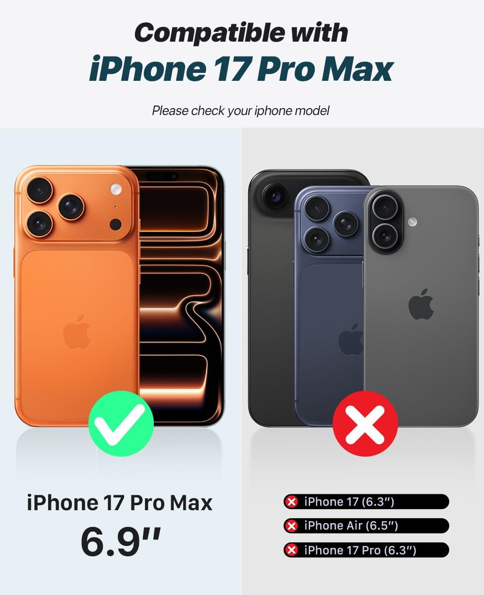 Thumbnail 1 de OCASE Handyhülle für iPhone 17 Pro Max – 2-in-1 Magnetische Premium PU Leder Hülle mit Kartenfach, RFID-Schutz und Standfunktion (Schwarz, Litschi)