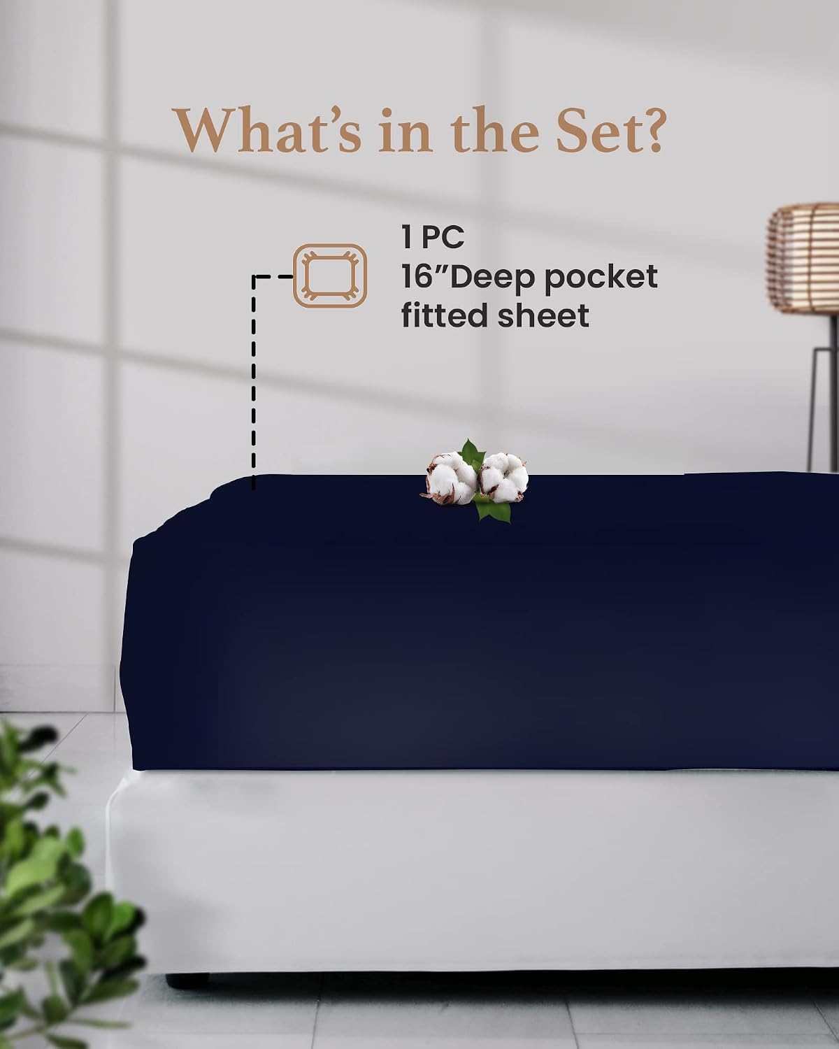 Thumbnail 3 de Good Sleep Bedding FO-GSB-USA-14 King Fitted Sheet, Egyptian Cotton, 800 Thread Count