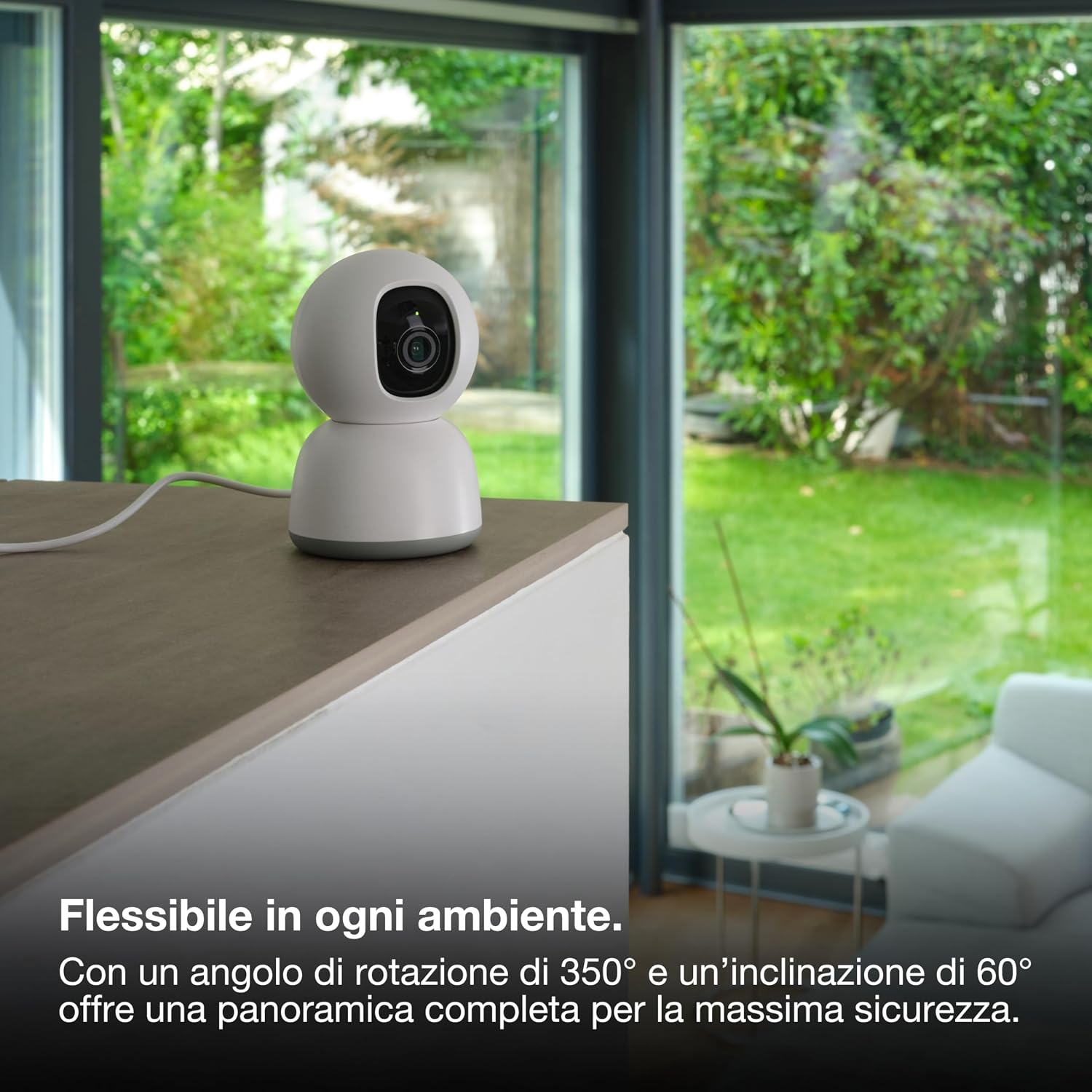 Detalle de OSRAM Telecamera SMART+ WiFi 360° 4MP 2K QHD con Pan-Tilt, visione notturna 7m e audio bidirezionale