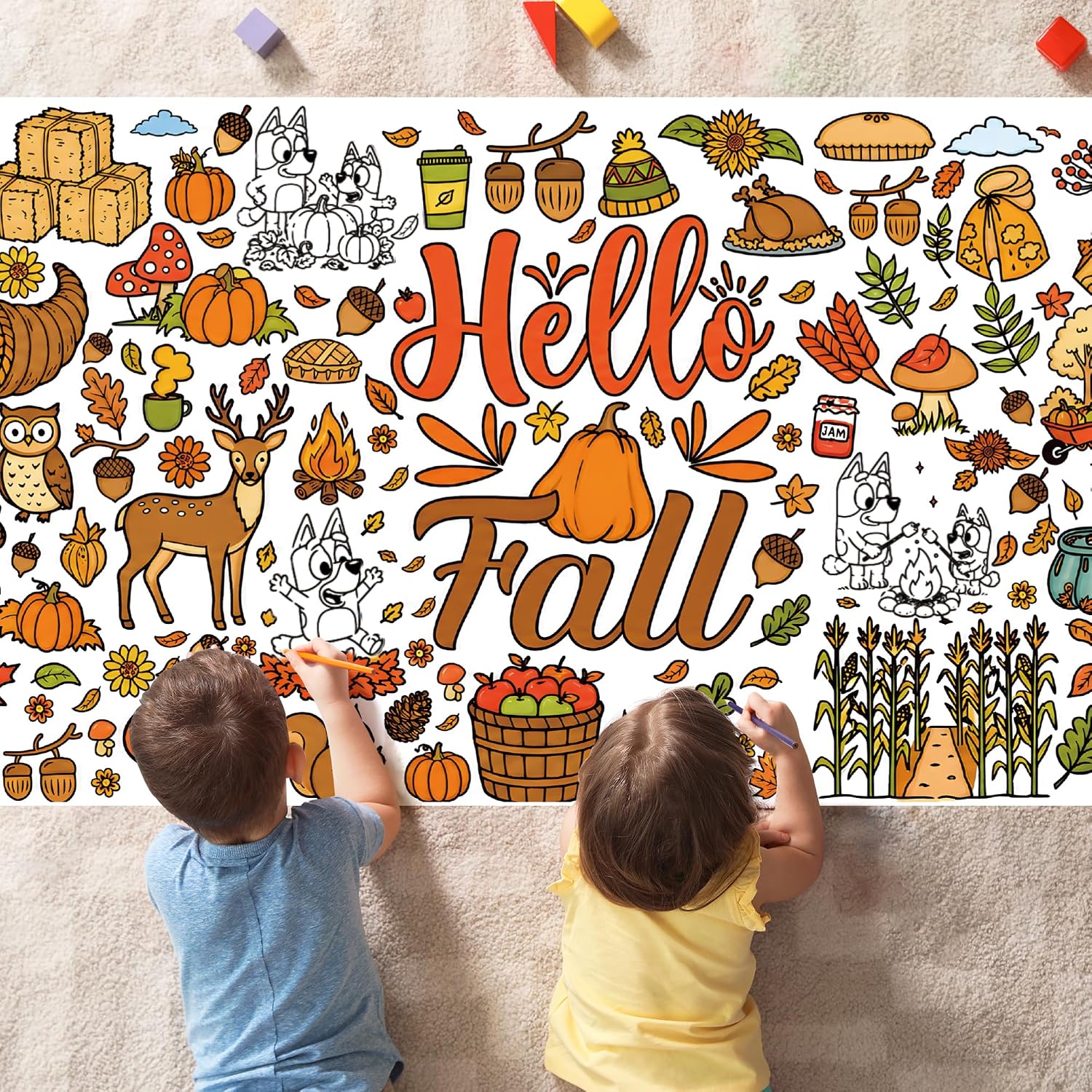 Thumbnail 6 de BashyGo Fall Coloring Poster/Tablecloth
