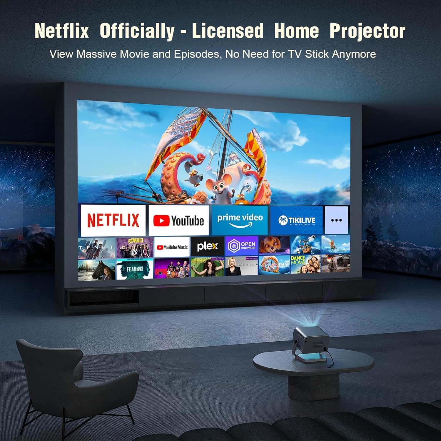 Detalle 2 de VOPLLS 4K Smart Projector 700 ANSI lumens 📽