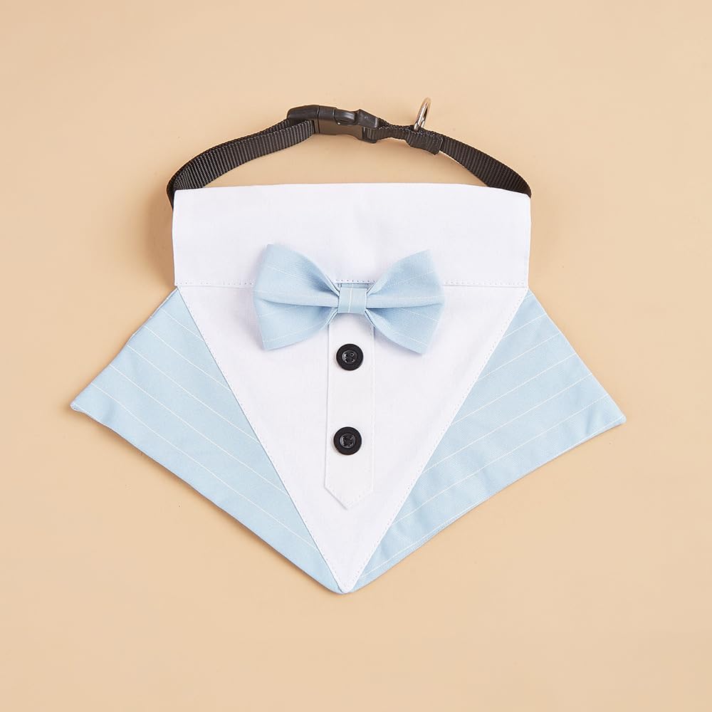 Detalle de BT Bear Dog Tuxedo Collar Bandana – Formal Pet Wear (Blue_S)