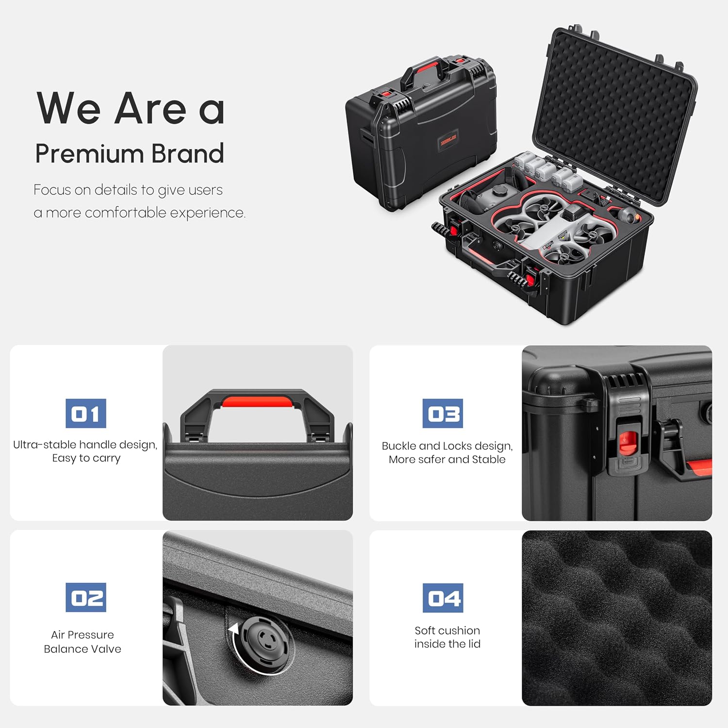 Detalle de STARTRC beschermkoffer voor DJI Avata 360 Fly More Combo, IP67, zwart