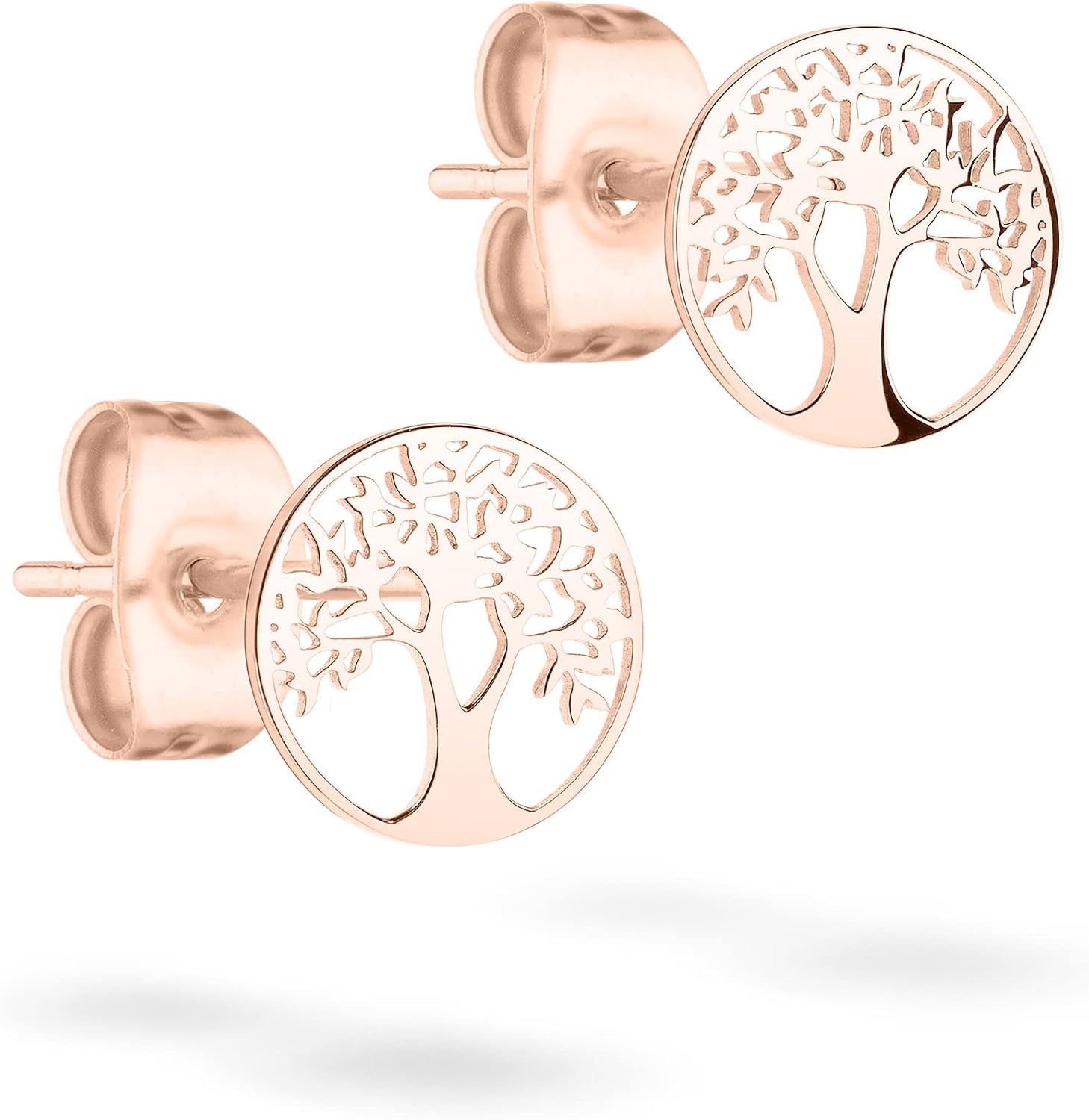 Detalle de Tamaris Ohrringe Tree of Life Collection – Lebensbaum aus Edelstahl, 0,8 cm