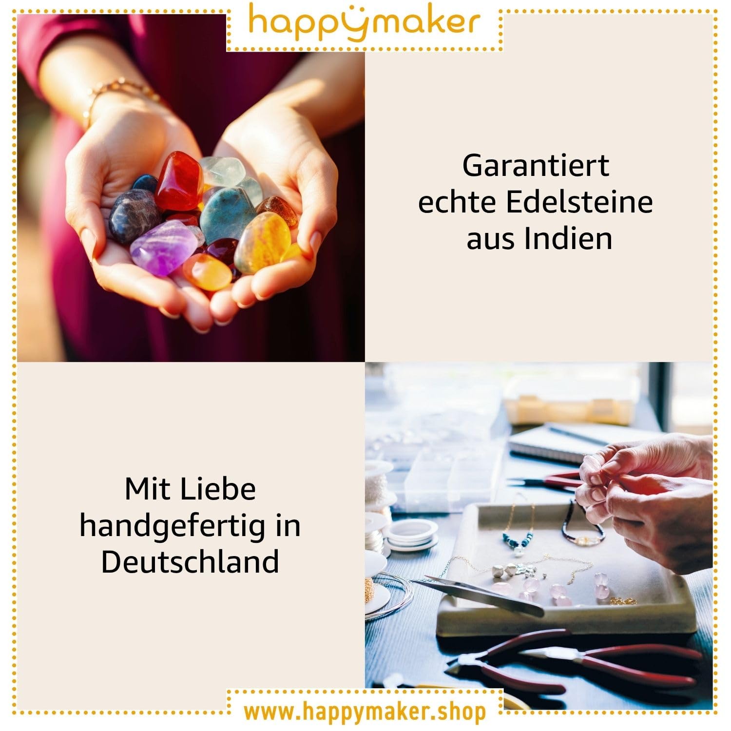 Thumbnail 6 de happymaker – Perlenkette Damen bunt mit echten Süßwasserperlen und Glasperlen, handmade in Deutschland