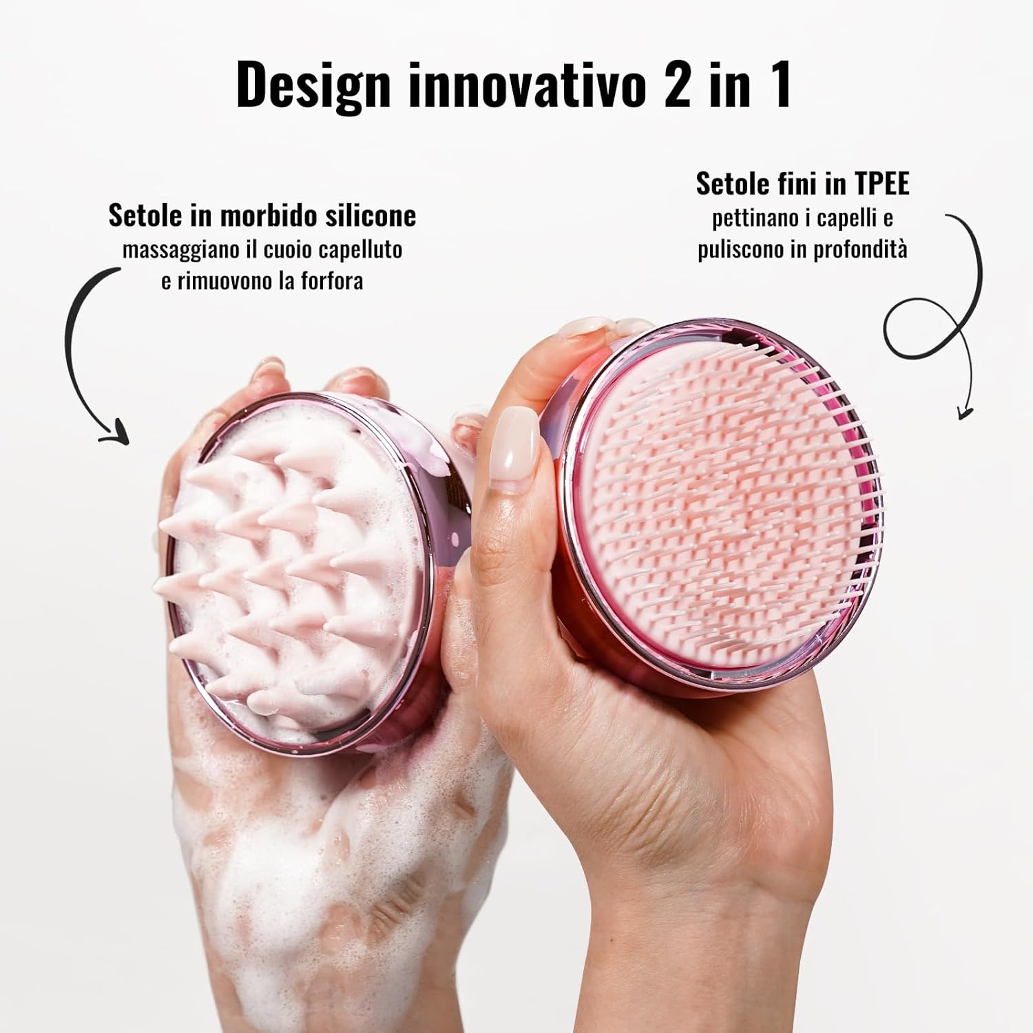 Thumbnail 1 de SHINLEA Massaggiatore cuoio capelluto spazzola in silicone rosa