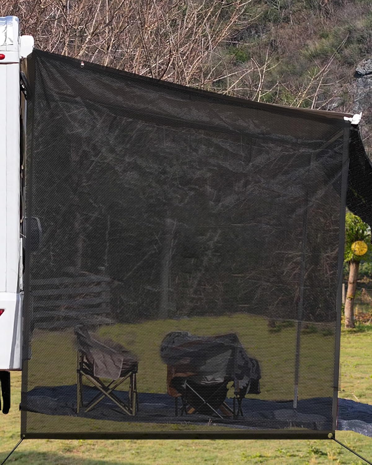 Thumbnail 6 de FoundGo Sonnenschutz Markise Wohnmobil 200 x 430 cm – Sunblocker Vorderwand mit Keder, 220 g/m² HDPE, 75% Sichtschutz