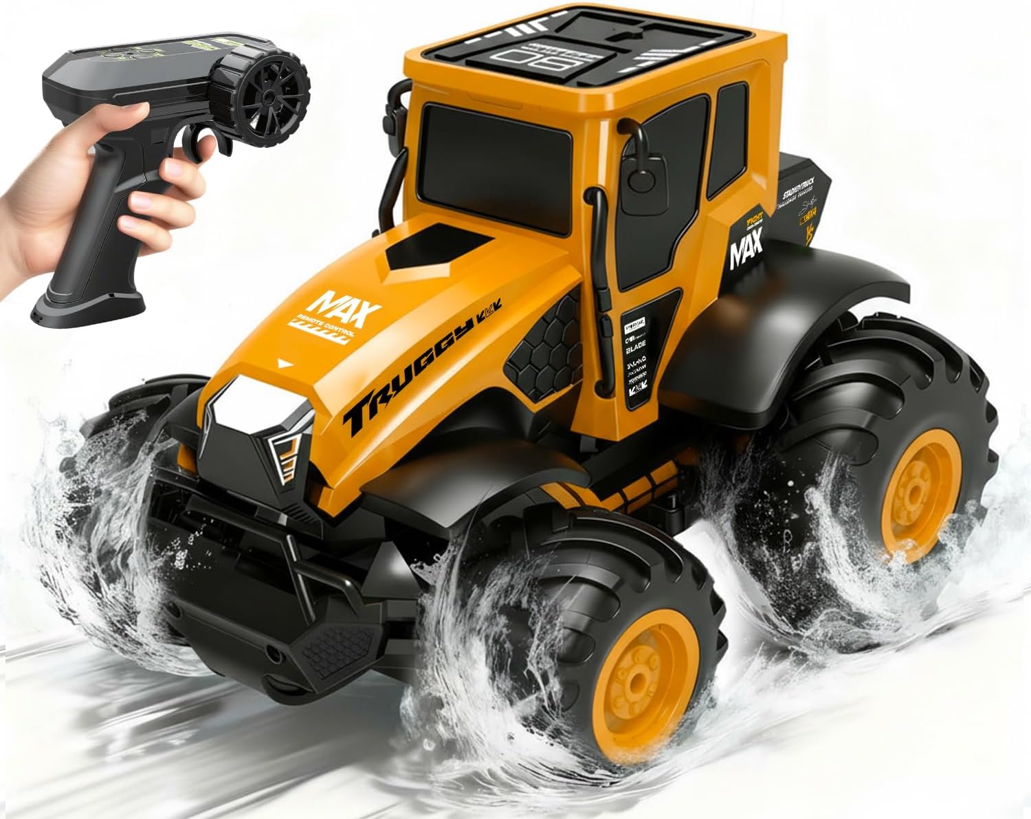 Thumbnail 1 de Macchina Telecomandata Monster Truck Anfibio 4x4 IPX7 per Bambini dai 6 Anni – 2 Batterie, 90 Min di autonomia