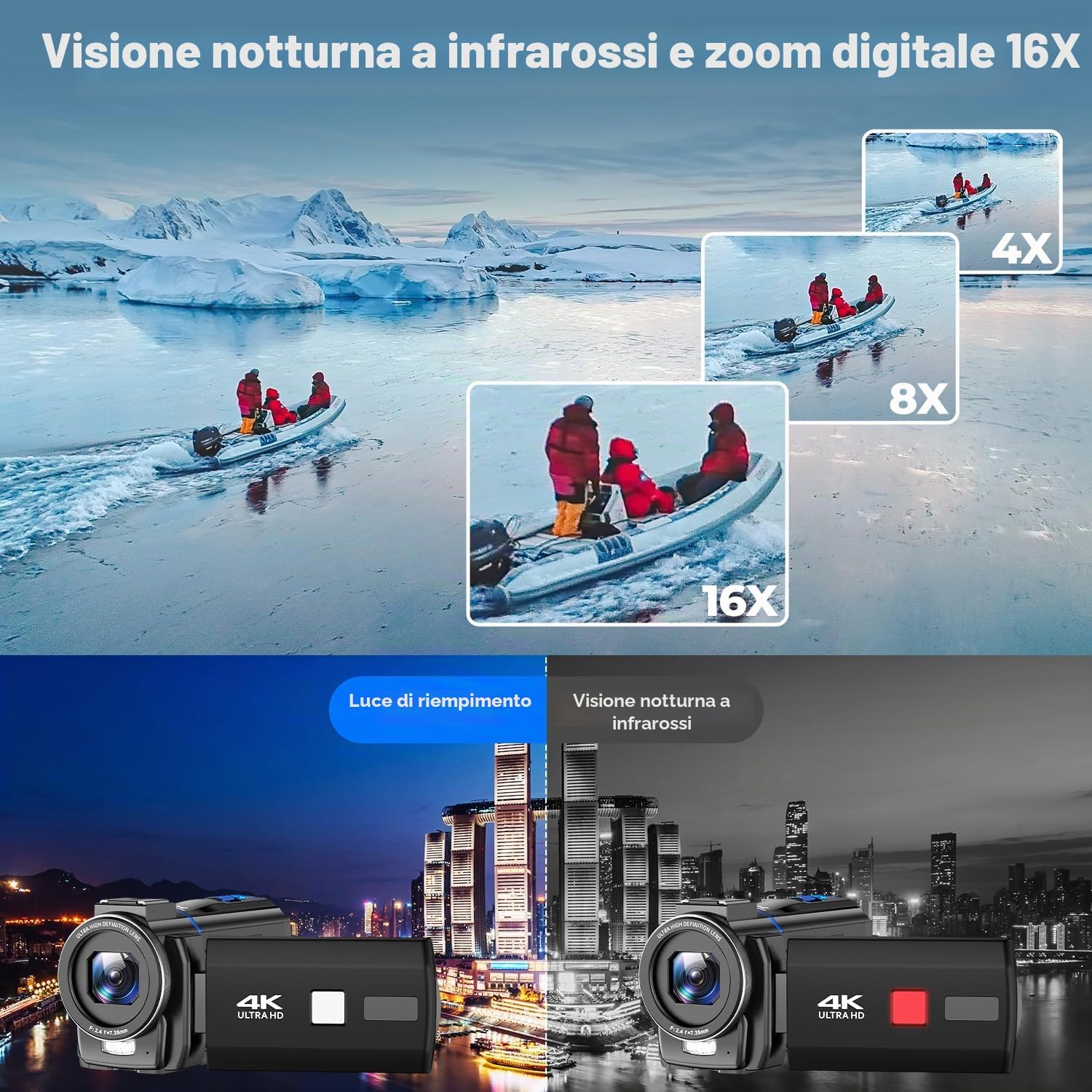Thumbnail 2 de Camcorder 5K 48MP: videocamera per vlog e YouTube con visione notturna, zoom 16x e schermo tattile 3