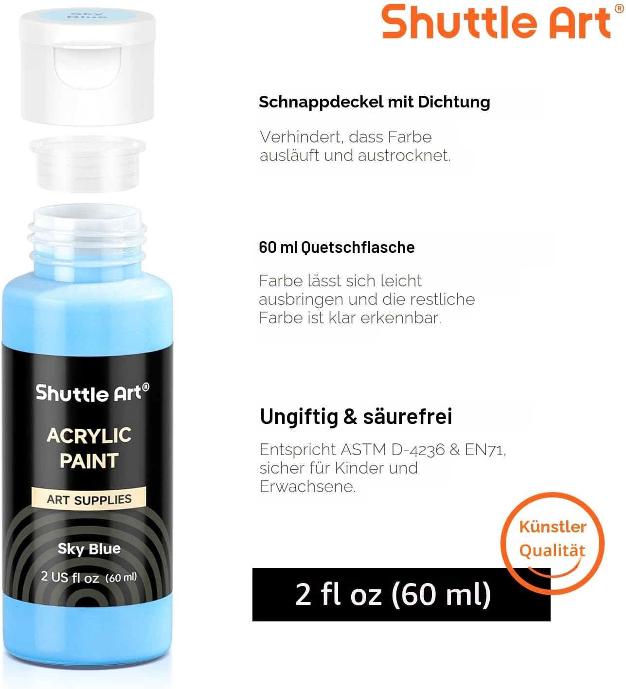 Thumbnail 2 de Shuttle Art Acrylfarben Set 36 Farben 60 ml 🎨