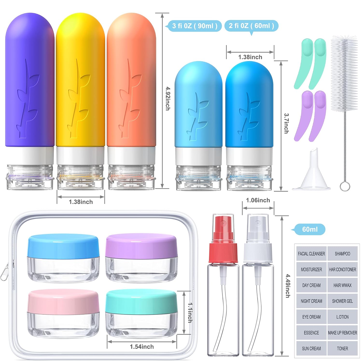 Thumbnail 1 de Aeomni 19pack Travel Bottles 90ml Set