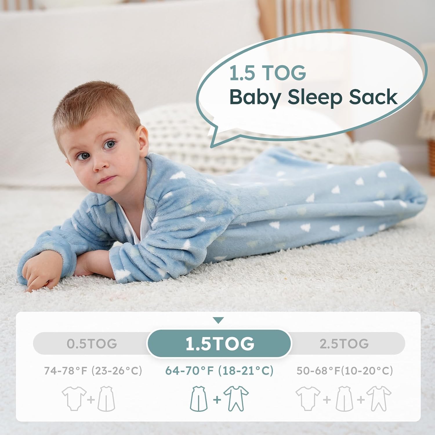 Detalle de Yoofoss Baby Sleep Sack 1.5 TOG