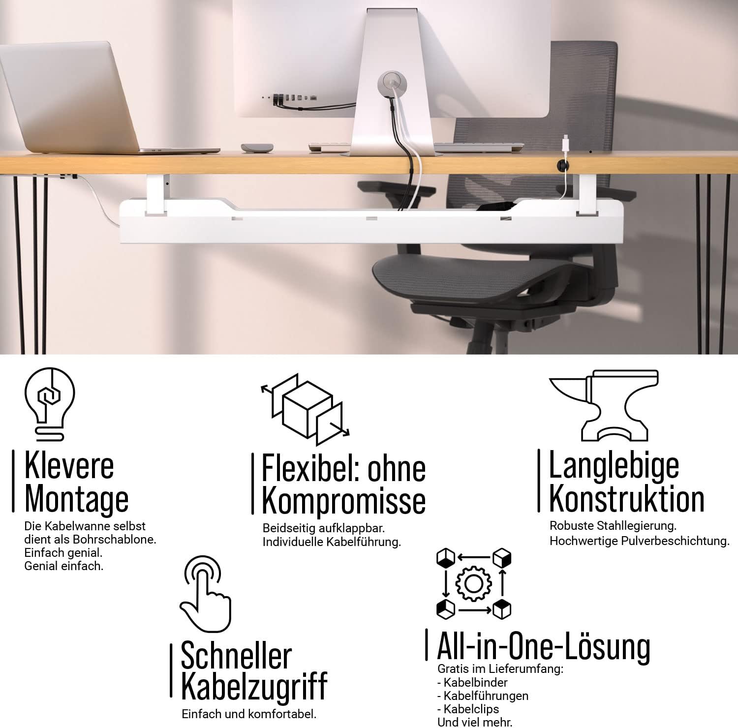 Thumbnail 4 de Ultimate Setup Kabelwanne Schreibtisch Kabelmanagement