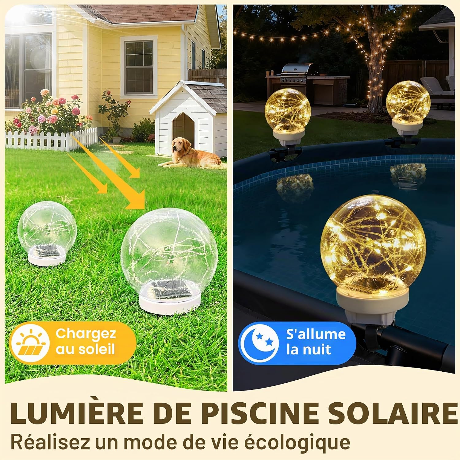 Thumbnail 2 de DeeprBling Lumière Piscine Hors Sol Solaire 2 en 1 – Lampe Flottante LED IP68 pour Piscine à Cadre