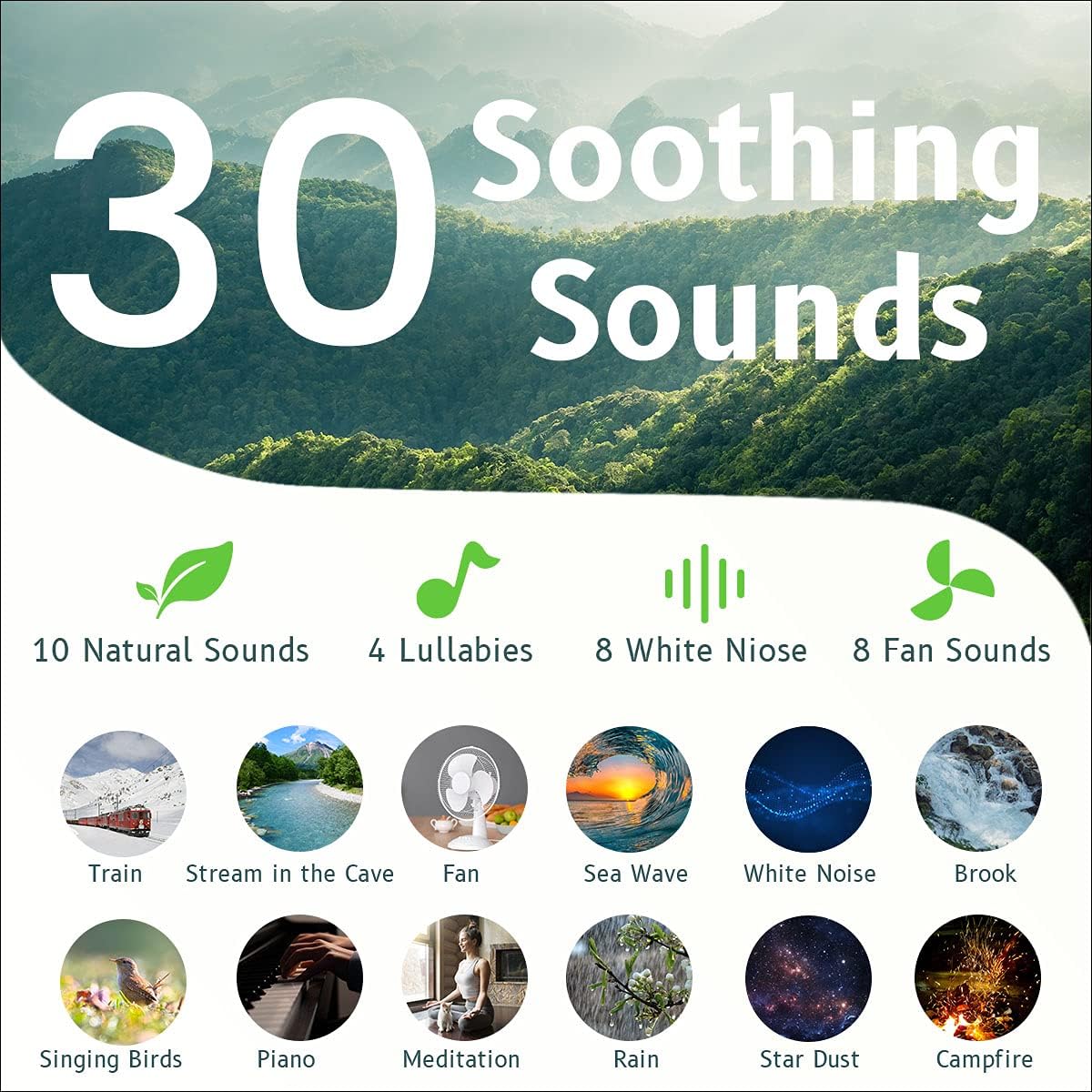 Detalle de Easysleep Sound Machine White Noise Machine with Night Light for Baby, Adults & Kids