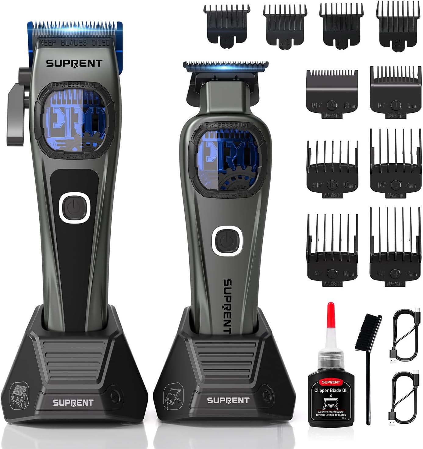 Detalle de SUPRENT HC586TX-3D4 professionele tondeuse met T-mes, keramische messen en USB-C