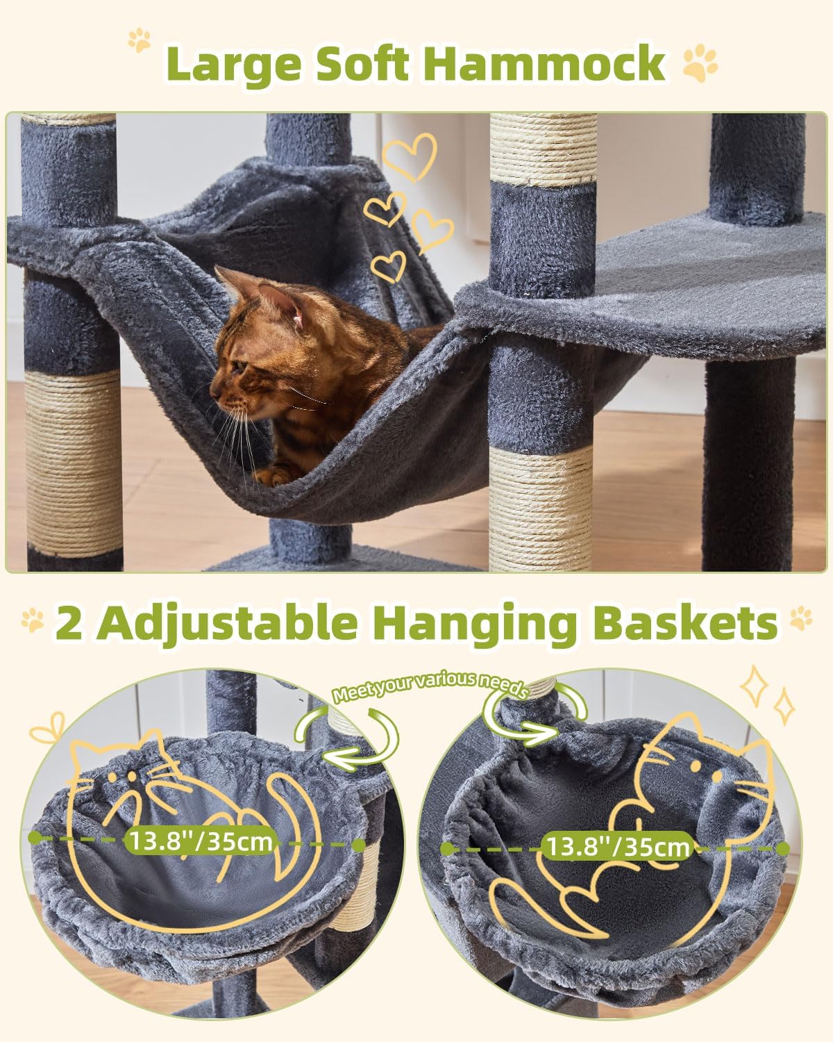 Detalle de Taoqimiao Cat Tree 193cm for big cats