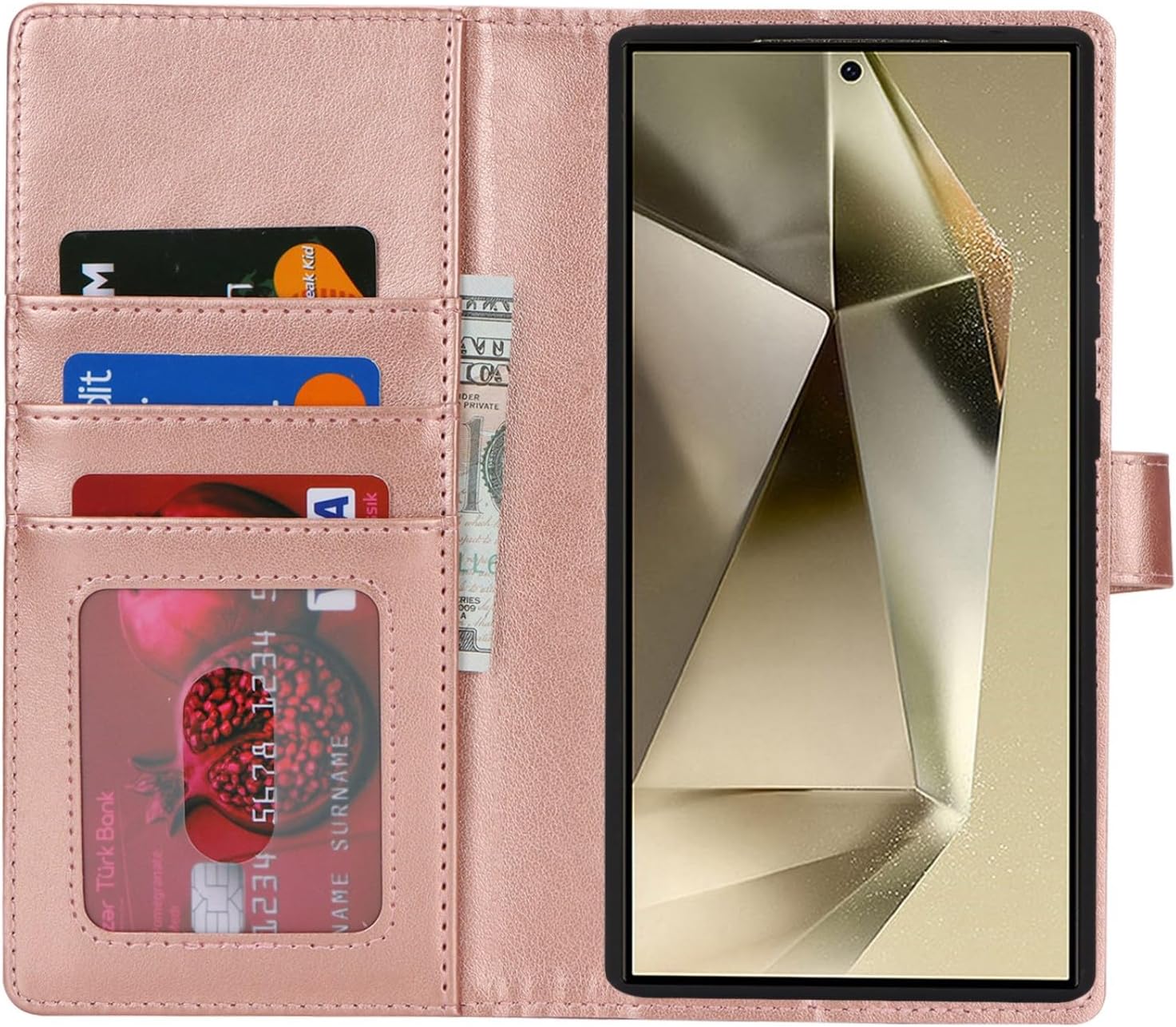 Thumbnail 3 de Zouzt Case for Samsung Galaxy S24 Ultra – 2-in-1 Detachable Wallet Case with MagSafe Compatibility, Rose Gold