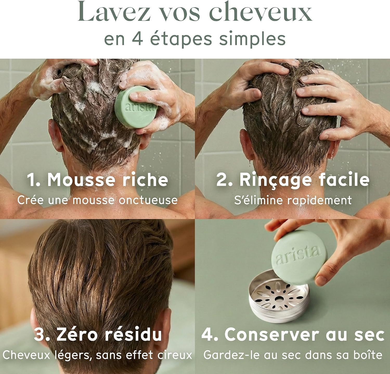 Detalle de Arista Shampoing solide Romarin & Biotine — volume et légèreté pour cheveux fins (80 g)