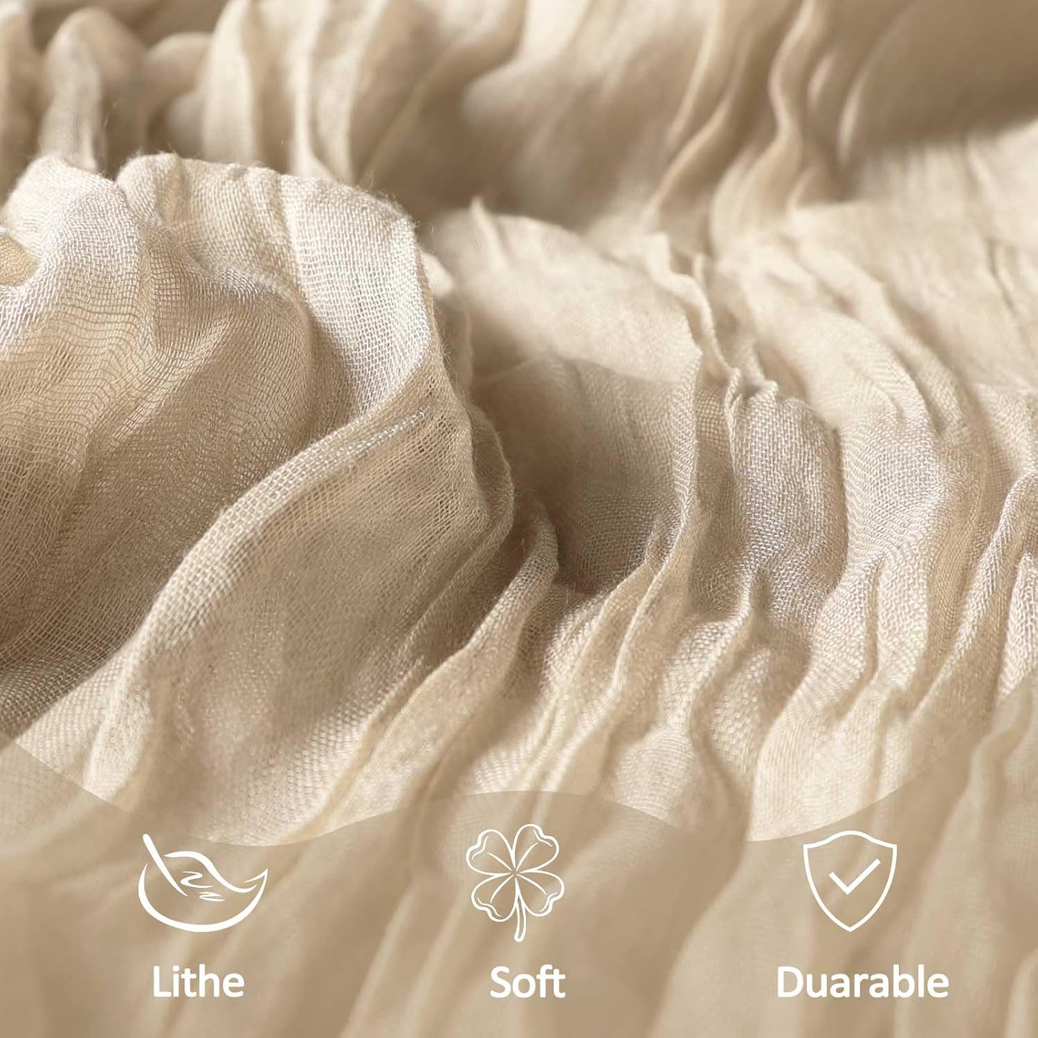 Thumbnail 4 de Beige Cheesecloth Table Runner 10ft