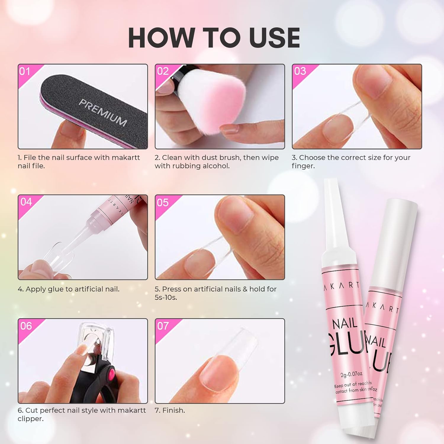 Thumbnail 5 de Makartt Strong Nail Glue 40pcs for false nails 💅
