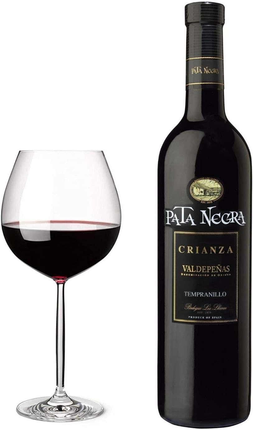 Detalle 2 de Pata Negra Crianza Vino Tinto D.O Valdepeñas 🍷 Caja 6 Botellas