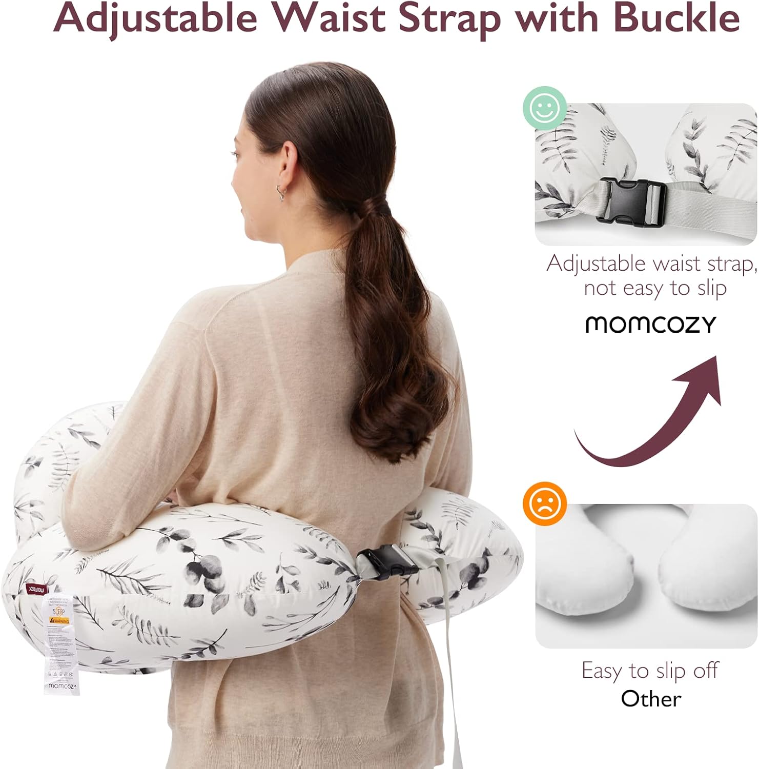 Thumbnail 2 de momcozy Nursing Pillow, Ergonomic Breastfeeding Support with Ink Wash Leaves - A practical helper for comfy feeding
